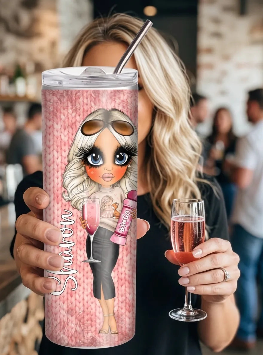 Personalised 20oz Tumbler with Straw – Create Your Own Character