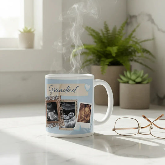 Personalised Blue Photo Mug