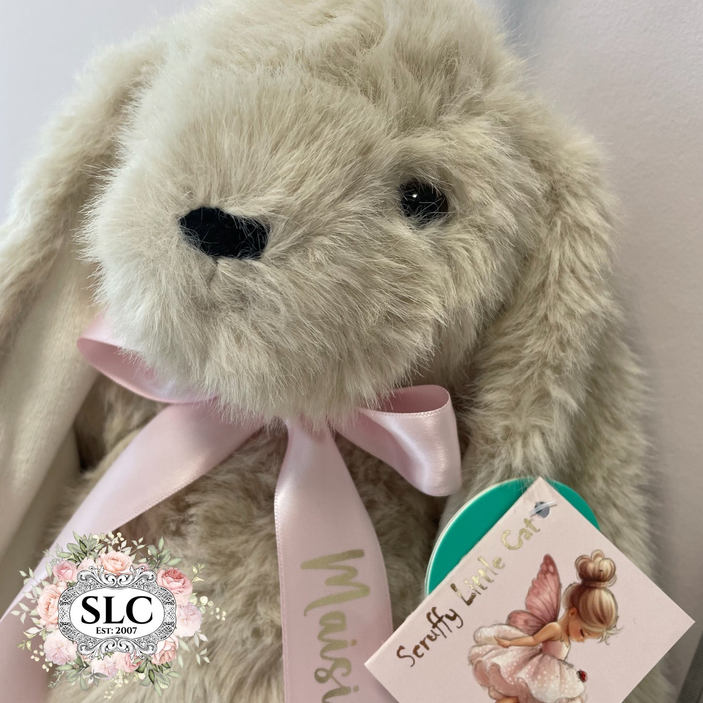 Personalised Soft Bunny Toy | Baby Gift from Birth | Beige or White