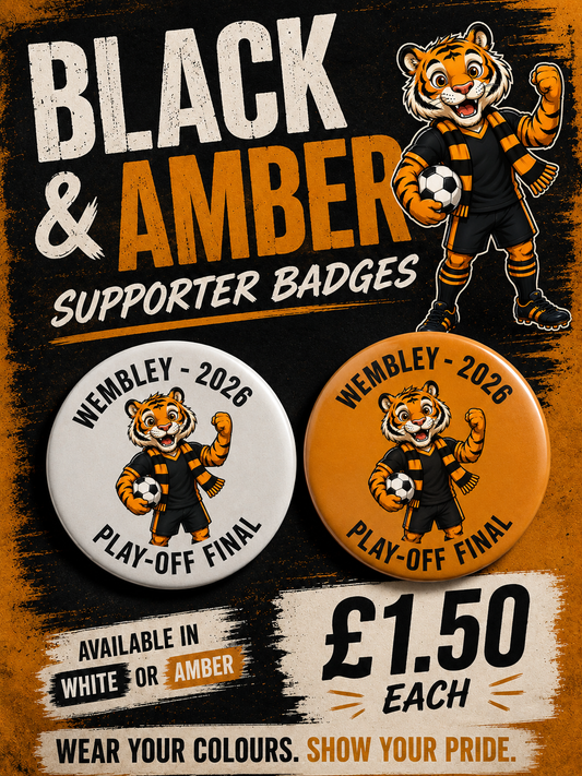 Black & Amber Supporter Pin Badge