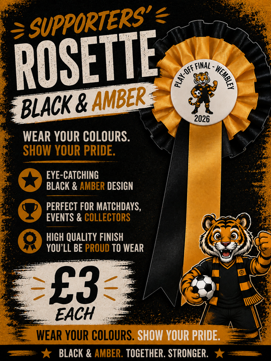 Black & Amber Supporter Rosette
