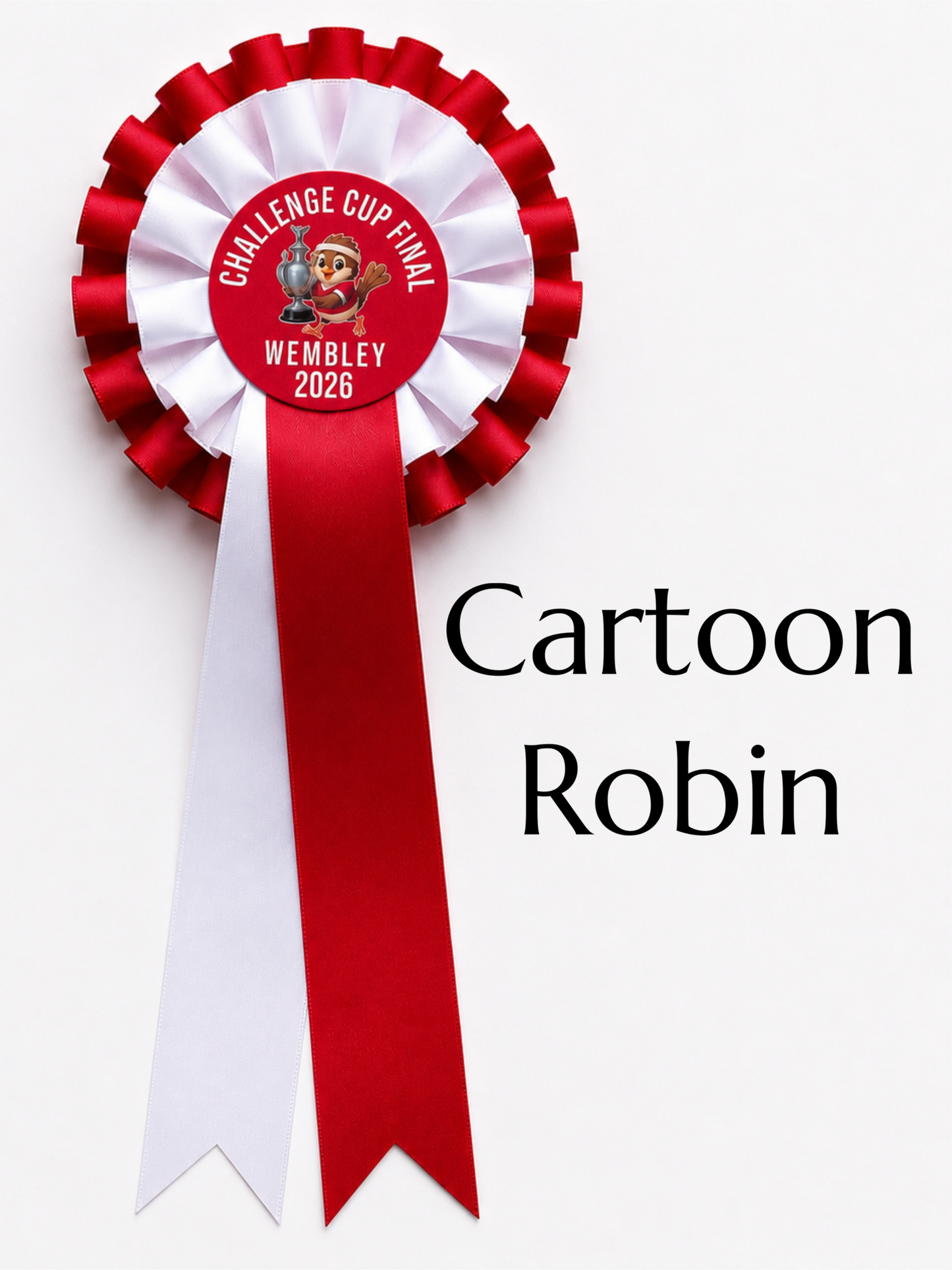 Red & White Supporter Rosette