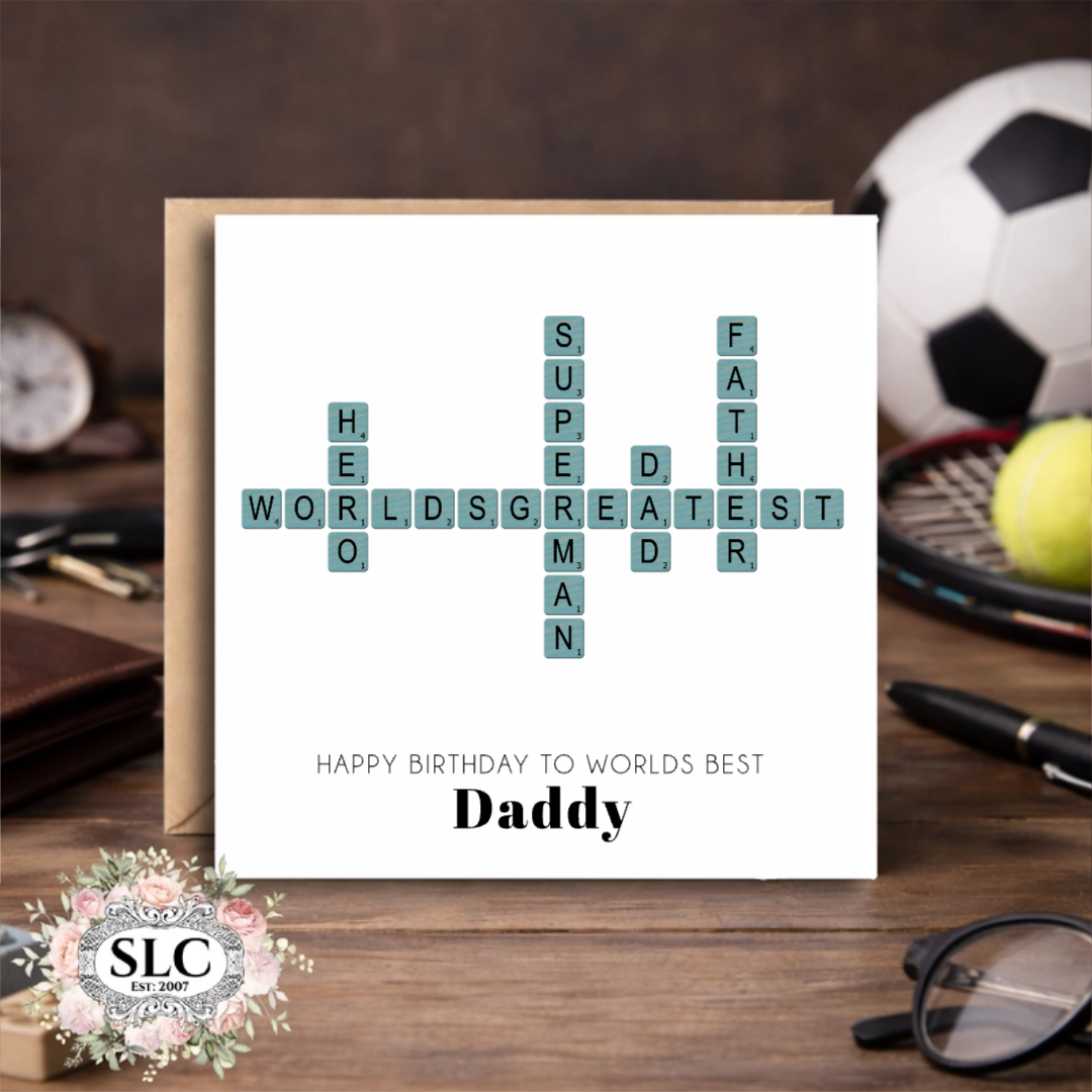 Fun Scrabble Card - Aqua
