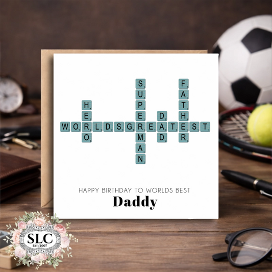 Fun Scrabble Card - Aqua