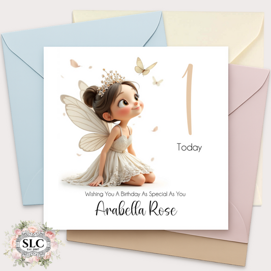 Personalised Fairy Princess Birthday Card – Ages 1 to 9