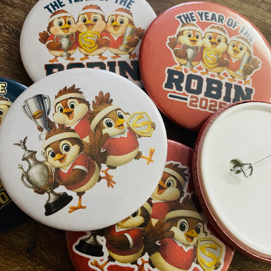 Rugby Robin Pin Badge