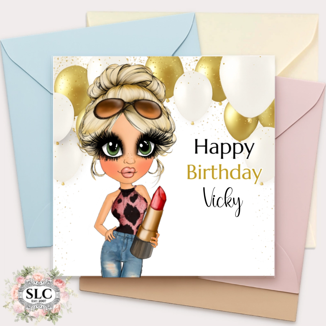 Personalised Glam Birthday Card
