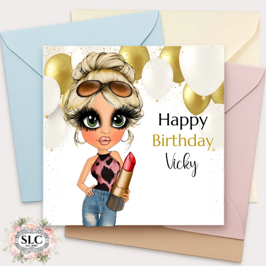 Personalised Glam Birthday Card