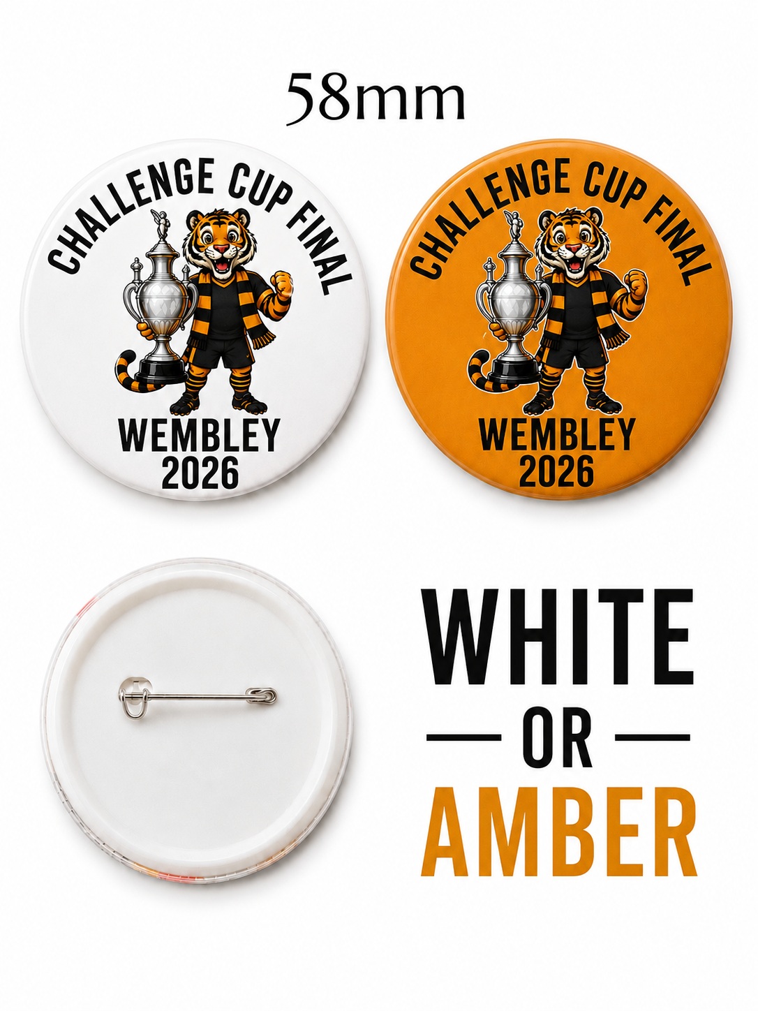 Black & Amber Supporter Pin Badge