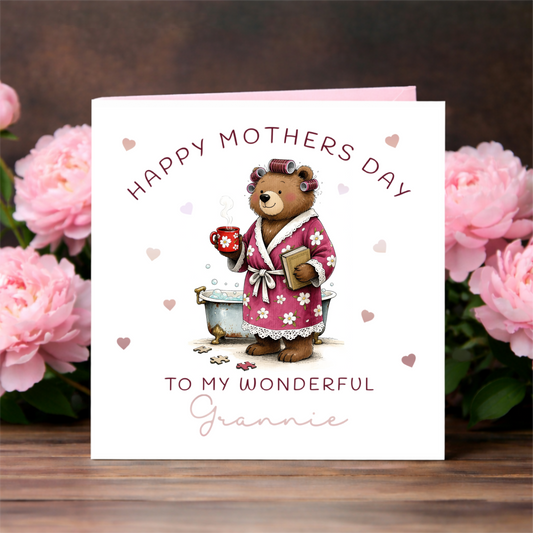 Foiled Mothers Day Bear Card