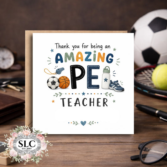 PE Teacher Thank You Card