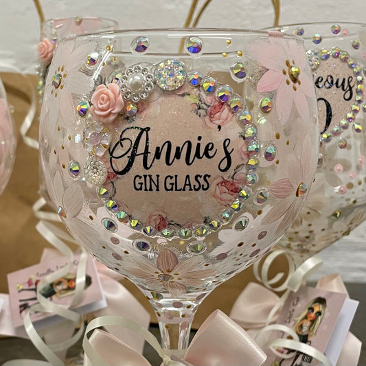 Personalised Hand-Painted Gin Glass with Gift Box | Scruffy Little Cat