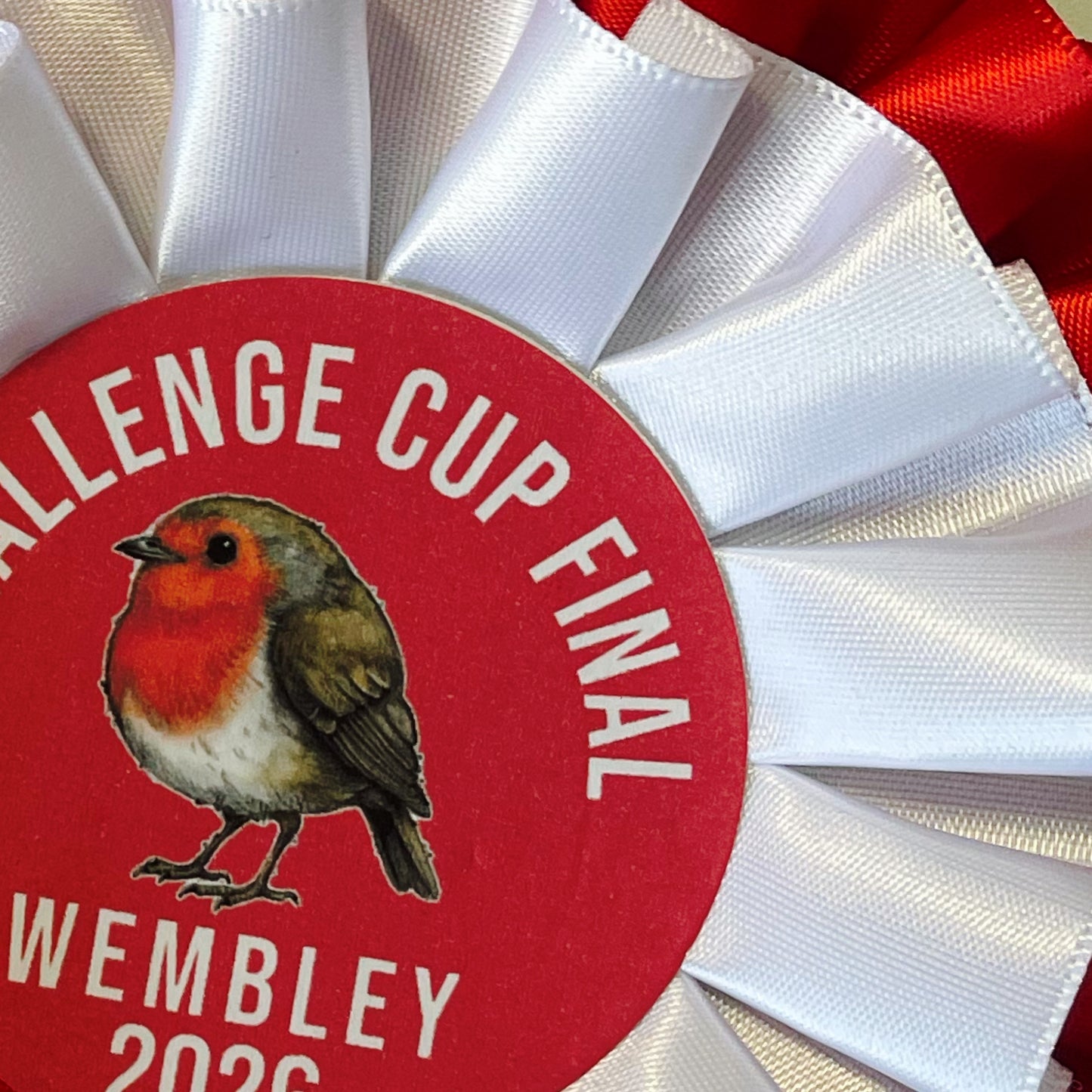 Red & White Supporter Rosette