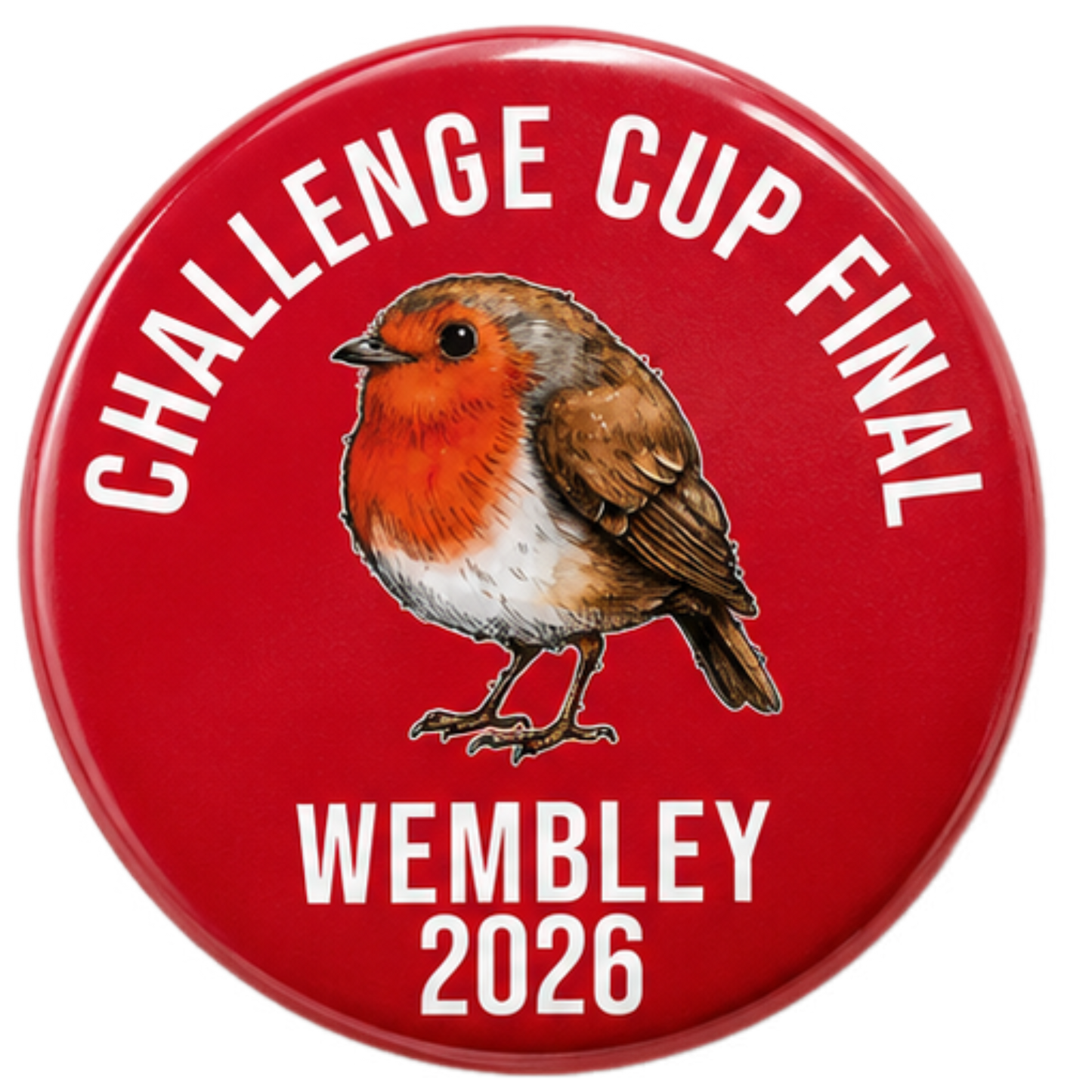 Red & White Supporter Pin Badge