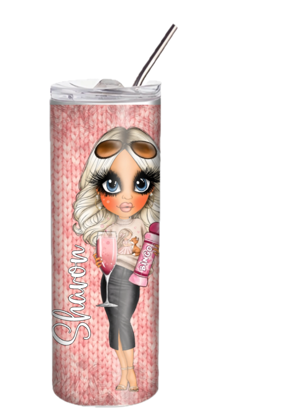 Personalised 20oz Tumbler with Straw – Create Your Own Character