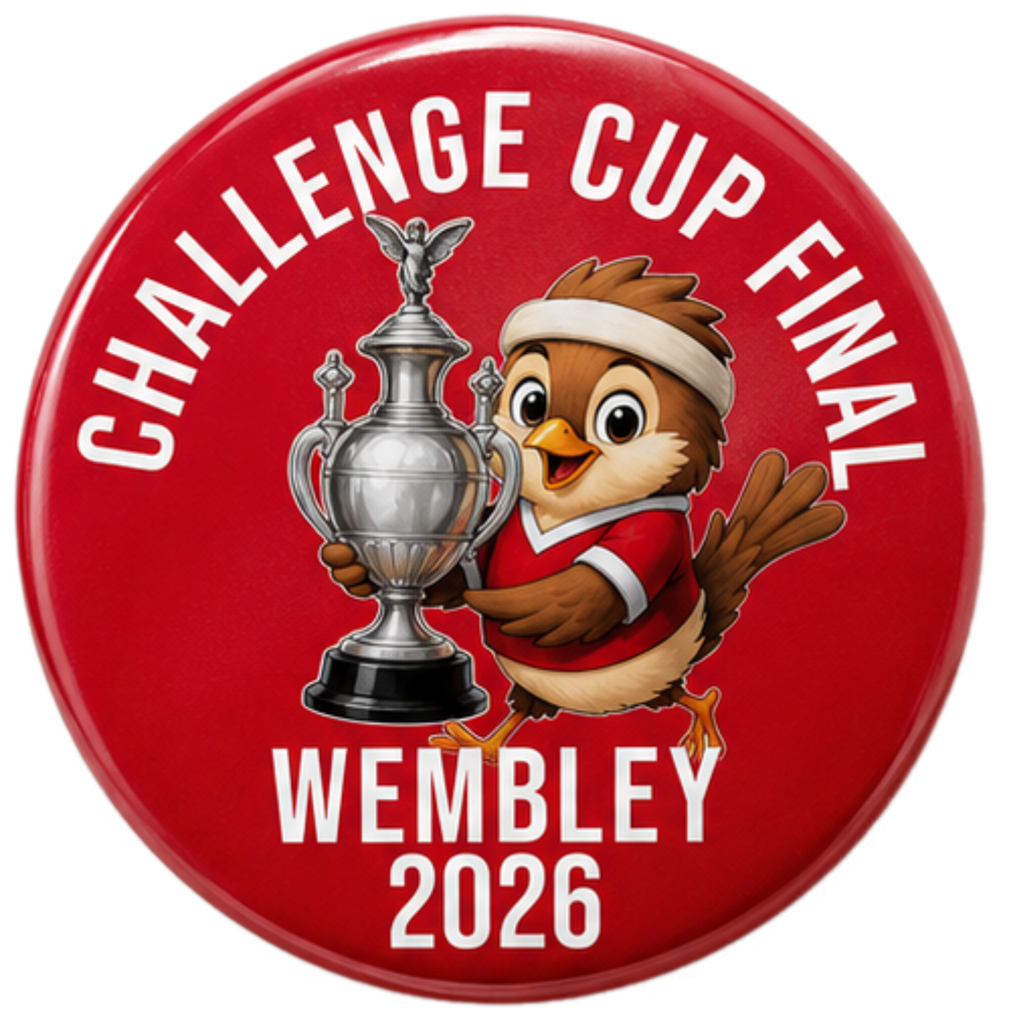 Red & White Supporter Pin Badge