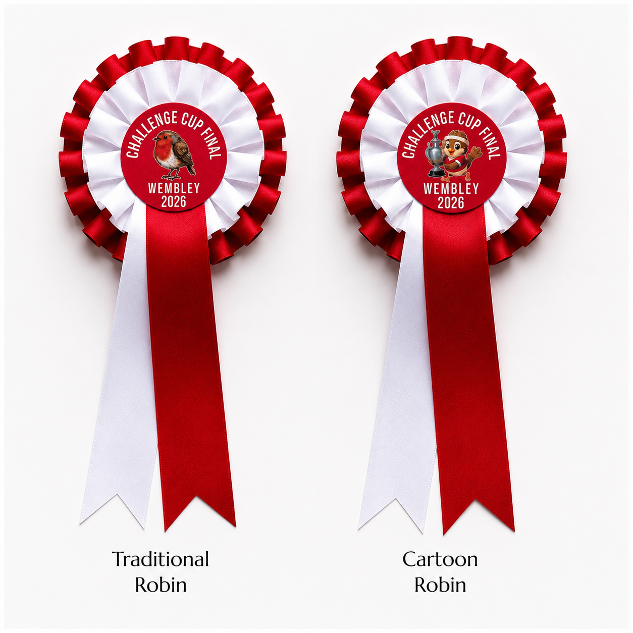Red & White Supporter Rosette