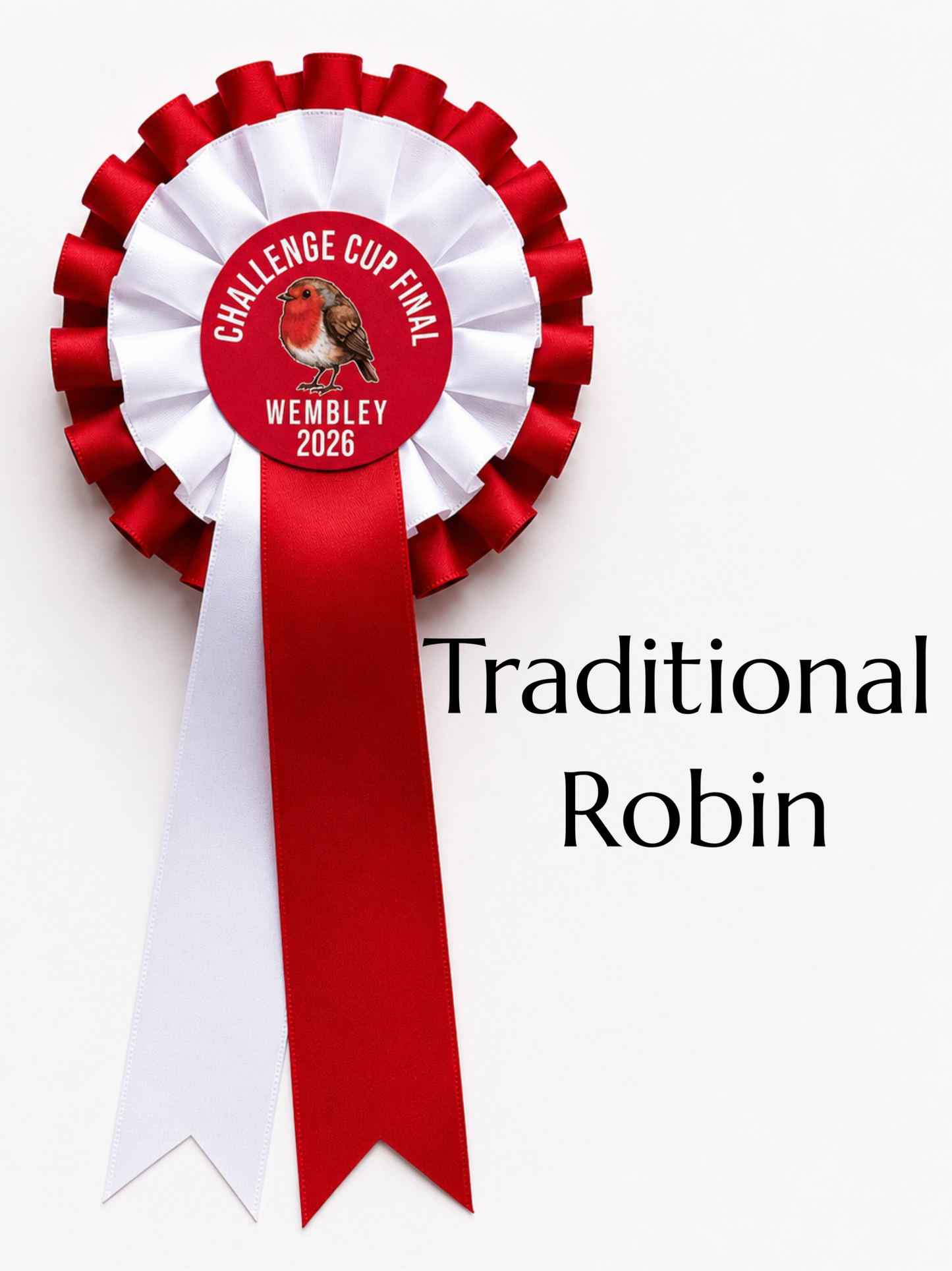Red & White Supporter Rosette