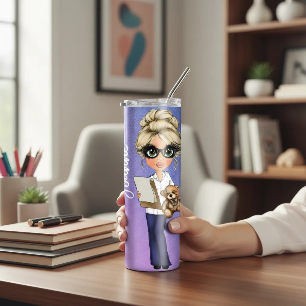 Personalised 20oz Nurse Tumbler with Straw